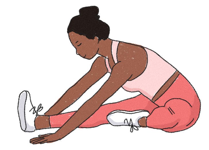 Gambar seated hamstring Stretch